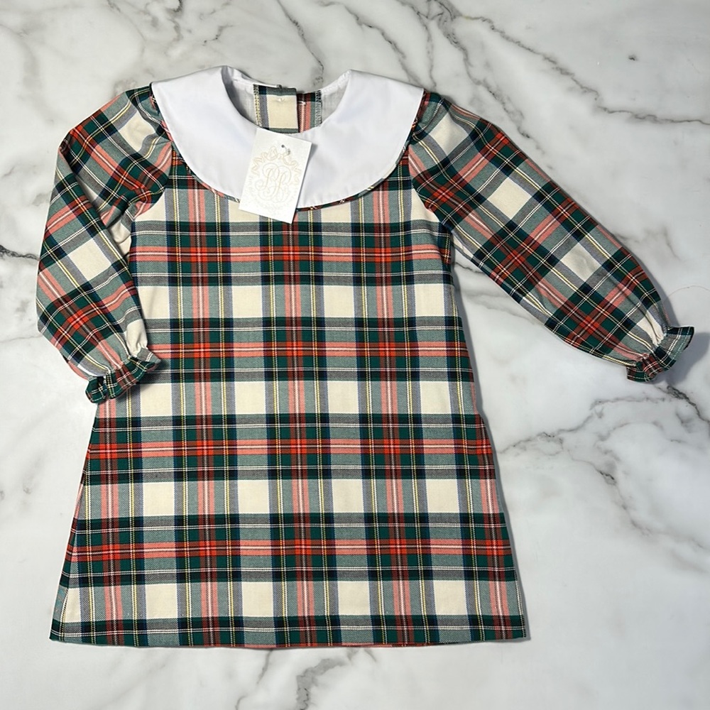 The Beaufort Bonnet Company Christmas dress plaid NEW 3T